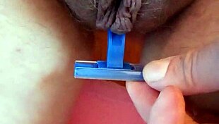 beautiful brunette pornstar doing alternative masturbation in this amateur scene.