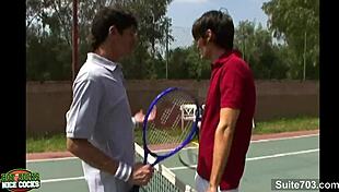 tennis gay jocks fucking hard outdoors with big cocks
