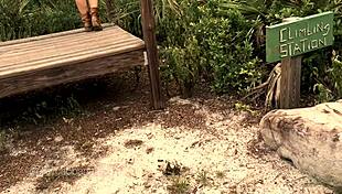 kelley cabbana enjoys some pussy play in the public park