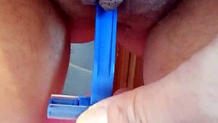 beautiful brunette pornstar doing alternative masturbation in this amateur scene.