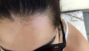 Debora gives deepthroat blowjob outdoors