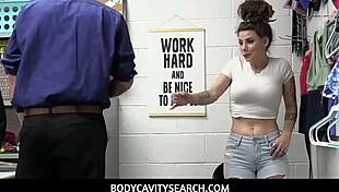 Security Guard Rips Clothes Off Kinky Shoplifter For Intense Fuck