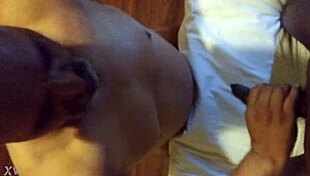 Sucking on Black Shemale's Big Cock