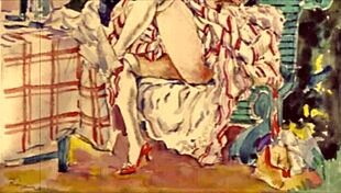 In vintage times, an erotic illustration depicts antique anime scenes with retro charm