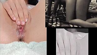 petite teen masturbates while watching sexy lesbian amateurs