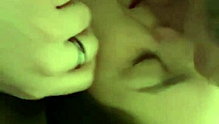 Lying down for a close-up ball licking session.