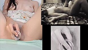 petite teen masturbates while watching sexy lesbian amateurs