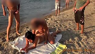 who wants to join the cumshot party on the hotel beach? free fucks for all!