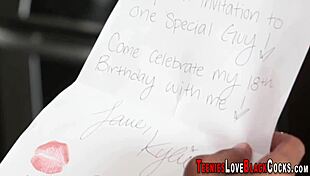 Slutty teen rides massive interracial cock to cumshot