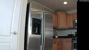 beautiful blonde in lingerie photoshoot in kitchen