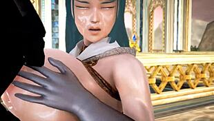 3D Hentai Demon King Licks Warrior's Huge Ass!