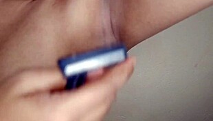 Oh Wow, Watch This Hairy Indian Wife Shave Her Pussy And Armpits!