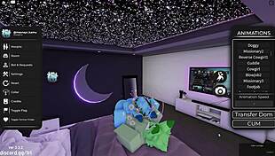 In Roblox, a furry gay shemale gives oral sex to a ladyboy partner.