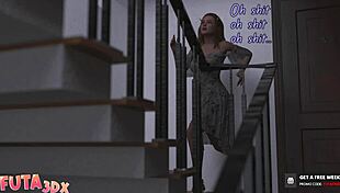 Futa blonde babe grows cock and fucks friends hard in anime hentai