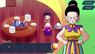 Chi chi gives roshi a handjob in kame paradise 2.