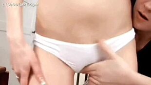 Close Up Rubbing White Cotton Panties Cameltoe During Masturbation Massage