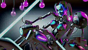 Dystopian sex robots party visuals PMV