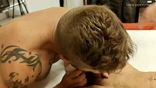 Bareback action with hot French couple ends in massive facial cumshot