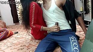 Slim Indian girl bends over for tenant