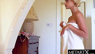 petite beauty fingers her wet pussy while trying on lingerie