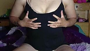 Horny woman masturbates to orgasm