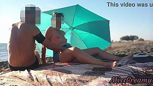 French wife's public beach squirting session caught on camera