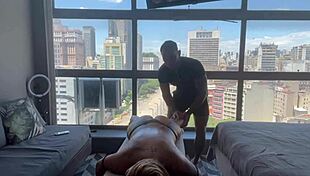 Relaxing and cumming on masseur Johnny Gab's cock