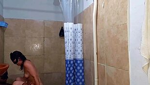 Husband spots hot guy in shower and shoves cock inside