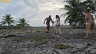 Gay amateurs get wild in public forest romp