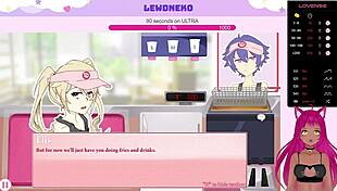 Vtuber Lewdneko's femboy burger playthrough with moaning and ass fucking