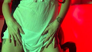 Sneaky bride Laura Fatale teases by flashing her boobs.