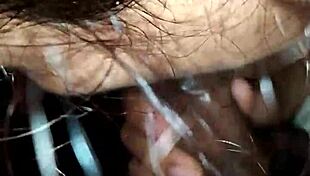 Horny Latina brunette cheats with homemade blowjob