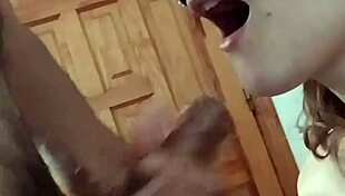 bold young babe sucks cock and swallows cum during intense masturbation session