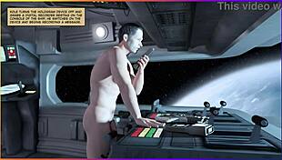 3D animated porn comic featuring a man and android wife