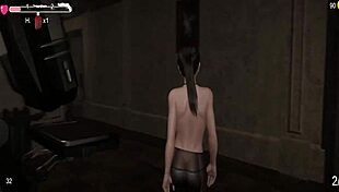 Shaved Pussy Play in Mansion Escape with Cumshot