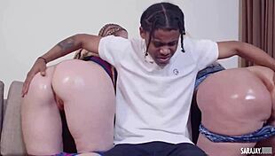 Oil Toil Threesome with Sara Jay and Julie Cash in Curvy Group Action