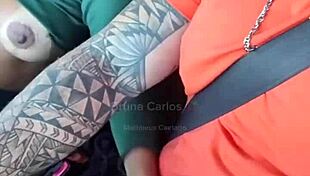 enjoyed a car ride with blue-eyed brazilian blonde and amateur fun