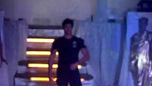 Handsome brazilian stripper rips clothes in seductive striptease