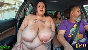 bbw mary jhuana flashes giant tits on osasco streets
