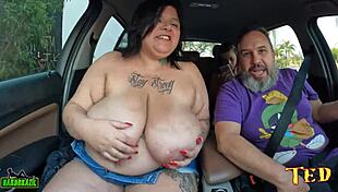 bbw mary jhuana flashes giant tits on osasco streets