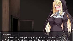 Passion of sister Christina in gangbang hentai game