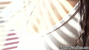 Teen fucks oldie for cum and pisses