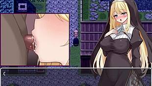 Passion of sister Christina in gangbang hentai game