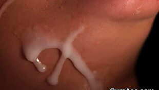 Feisty Model Gets Facial Bukkake Jism