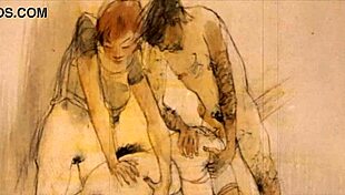 Vintage Erotic Cartoon Illustration From Antique Anime Collection