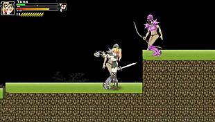 Cute blonde girl in hentai battle with soldiers