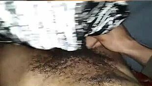 Sloppy redbone bbw slurps bent over