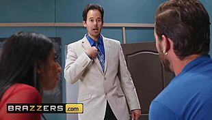 b got boobs: myers and lucas frost clash in classroom hack by brazzers. intense action unfolds.