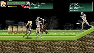 Cute blonde girl in hentai battle with soldiers