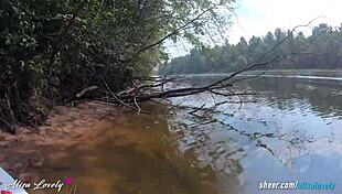 Risky Outdoor Fuck by River Bank - We Were Noticed